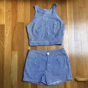 adorable pinstripe two piece - Size S